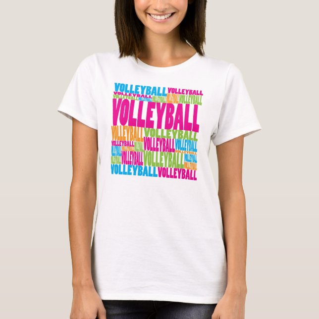 Färgrik volleyboll t-shirt (Framsida)