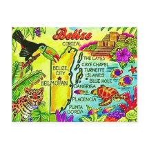 Färgrik vykort från Belize