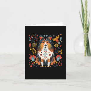 Färgrik Whimsical Illustration Av En Hund Omgiven Kort