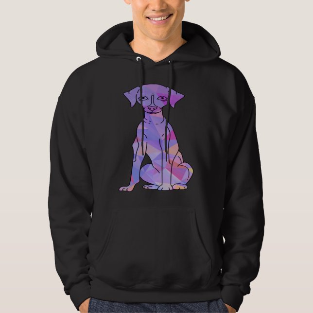 Färgrik Whippet Hoodie (Framsida)