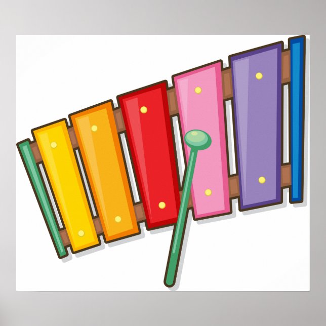 Färgrik Xylofon Musikinstrument Poster (Framsidan)