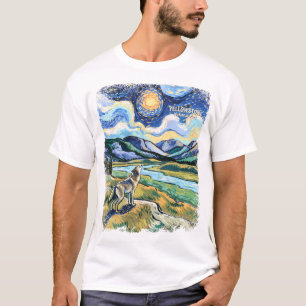 Färgrik Yellowstone National Park Varg Ylande T Shirt