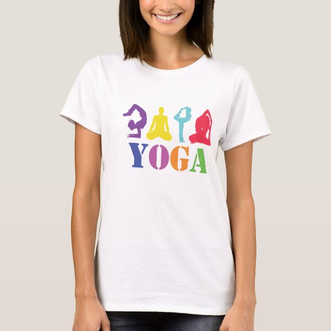 Färgrik YogadesignT-tröja T-shirt (Framsida)