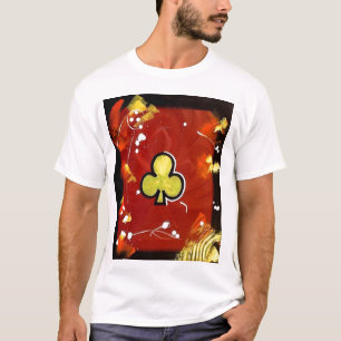 Färgrika abstrakt pokerkonstklubbar rödbruna Veg T-shirt