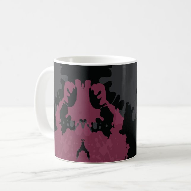 Färgrika abstraktioner: En fusion av stänk Kaffemugg (Framsida vänster)