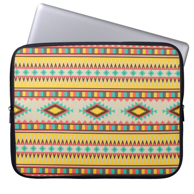 Färgrika Aztec stam- indiandiamanter Laptop Fodral (Framsidan)