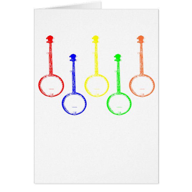 färgrika banjos hälsningskort (Framsidan)