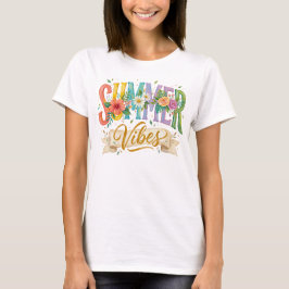 FÄRGRIKA BLOMMIGA SOMMARVIBBAR T SHIRT