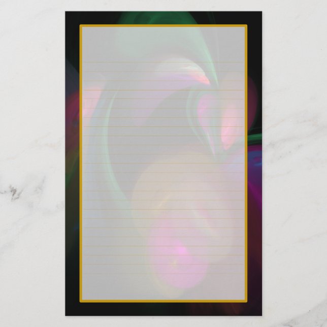 Färgrika blommor bötfäller fodrad brevpapper (Framsida)