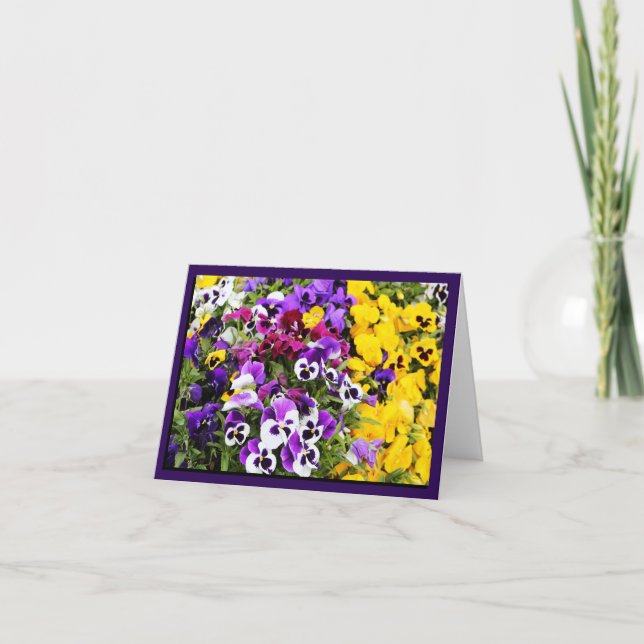 Färgrika blommor Notecard för purpurfärgade Kort (Framsida)