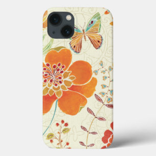 Färgrika blommor och fjärilar