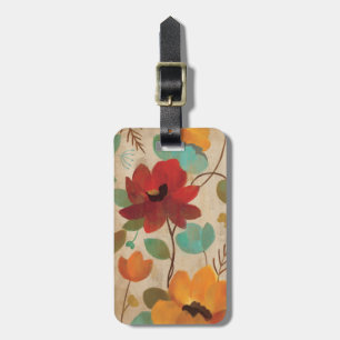Färgrika blommor och knoppar bagagebricka