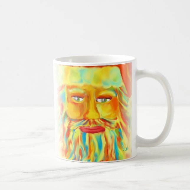 "Färgrika Claus" Digital konst Santa Kaffemugg (Höger)