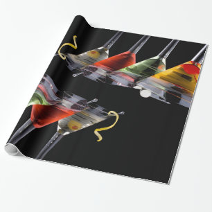 Färgrika coctailar i Martini exponeringsglas Presentpapper
