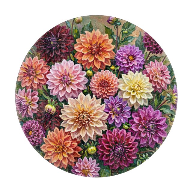 Färgrika Dahlia Blommor (Framsidan)