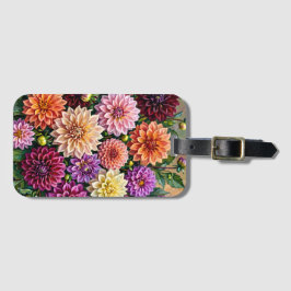 Färgrika Dahlia Blommor Bagagebricka