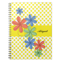 Färgrika daisy, gul polka dots, personlig