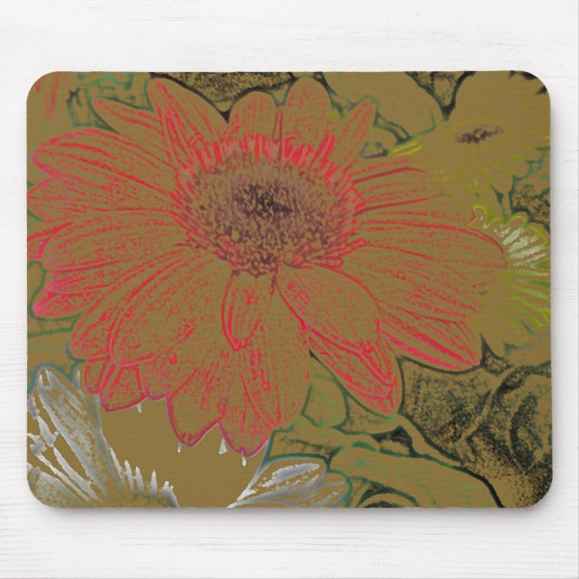Färgrika daisy Mousepad Musmatta (Framsidan)