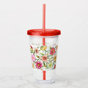 Färgrika Daylilys All över mönster Take Away Mugg