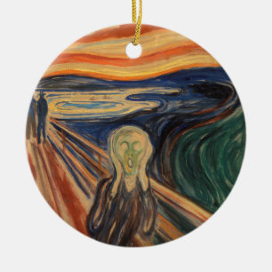 Färgrika Edvard Munch skrimålningen Julgransprydnad Keramik
