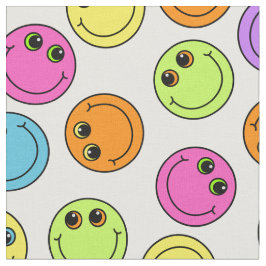 Färgrika Emoji ansikten Tyg