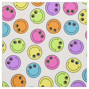 Färgrika Emoji ansikten Tyg