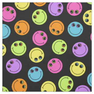 Färgrika Emoji ansikten Tyg