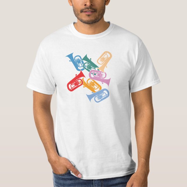 Färgrika eufoniumer tee shirt (Framsida)
