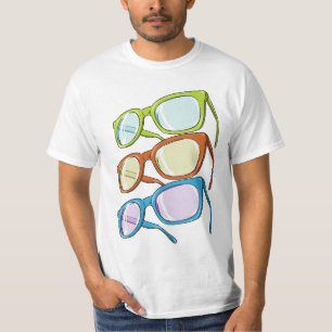 Färgrika exponeringsglas tee shirt