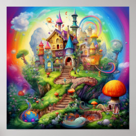 Färgrika fantasimarker poster