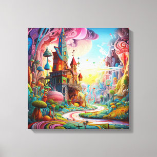 Färgrika fantasyland canvastryck