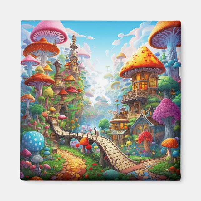 Färgrika fantasyland magnet (Framsidan)