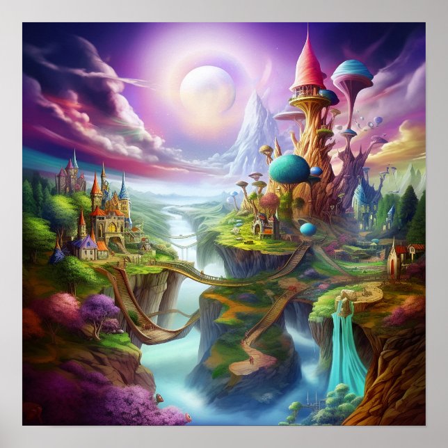 Färgrika fantasyland poster (Framsidan)