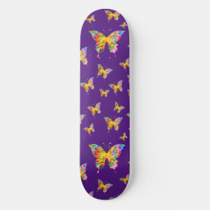 FÄRGRIKA FJÄRILAR ABSTRAKT  MINI SKATEBOARD BRÄDA 18,5 CM