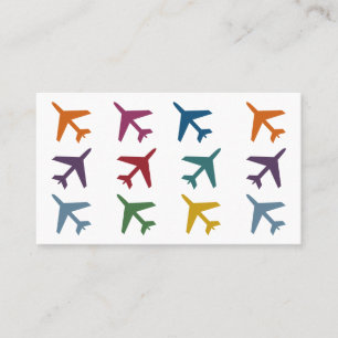 Färgrika flygplan reser visitkortar visitkort