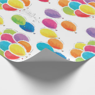 Färgrika födelsedagballonger presentpapper