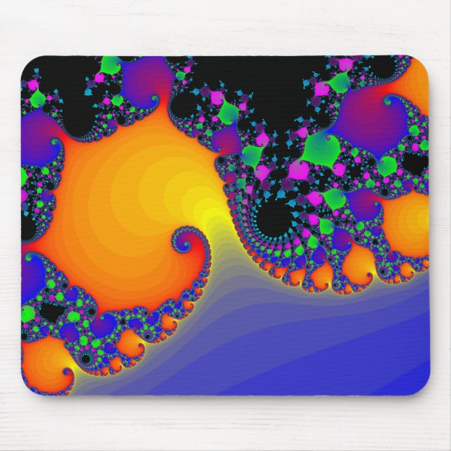 Färgrika Fractalspiraler: Musmatta (Framsidan)