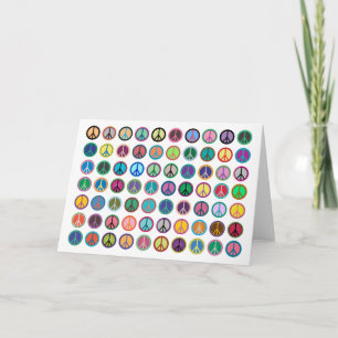 Färgrika fredsymboler kort