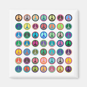 Färgrika fredsymboler magnet