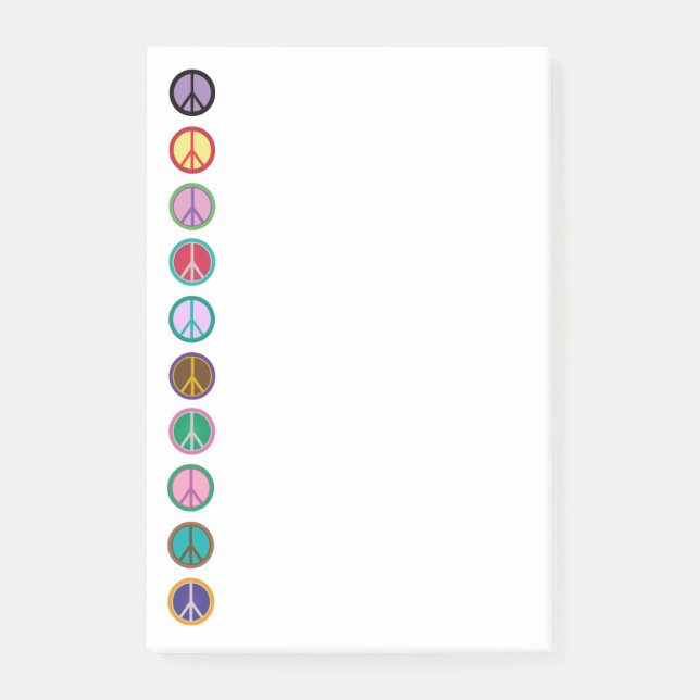 Färgrika fredsymboler post-it block (Framsida)