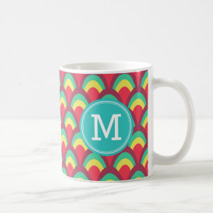 Färgrika geometriska personifierar den kända kaffemugg