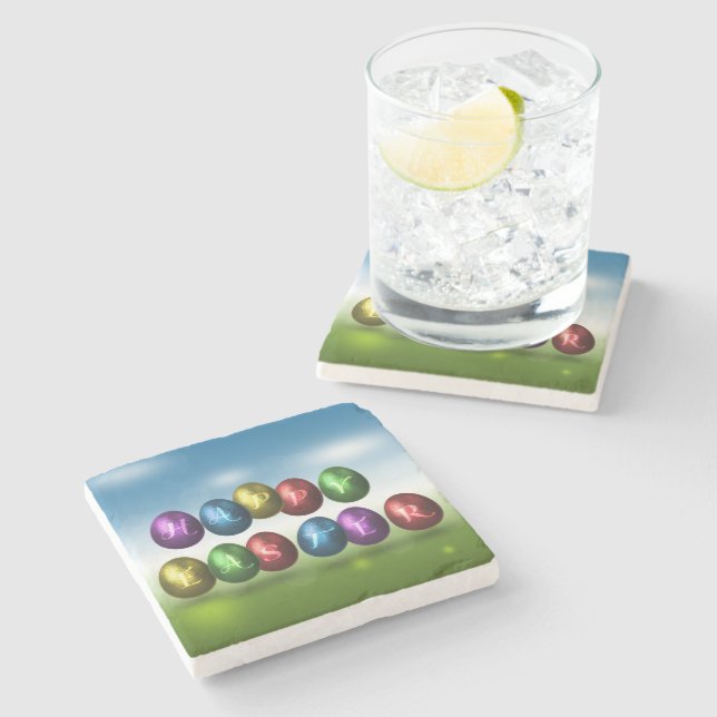 Färgrika glad påskägg stenunderlägg (Sidan)