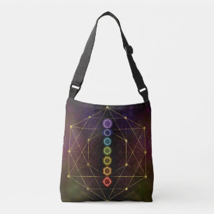 Färgrika glödande Chakras Axelväska