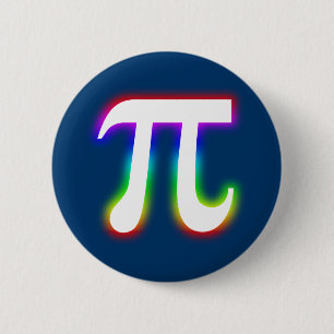 Färgrika glödande Pi numrerar Math Knapp