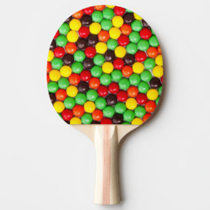 Färgrika godisar pingisracket