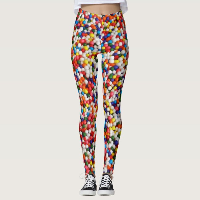 Färgrika godisstänkbollar leggings (Framsida)