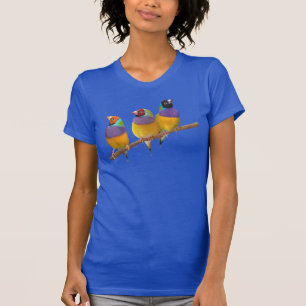 Färgrika Gouldian Finches i pastell Tee Shirt