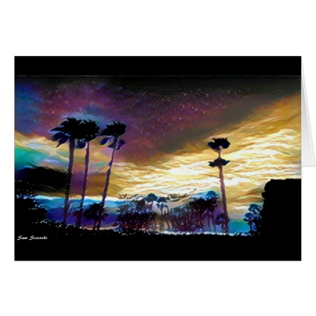 Färgrika handflatan hälsningskort (Framsidan Horizontal)