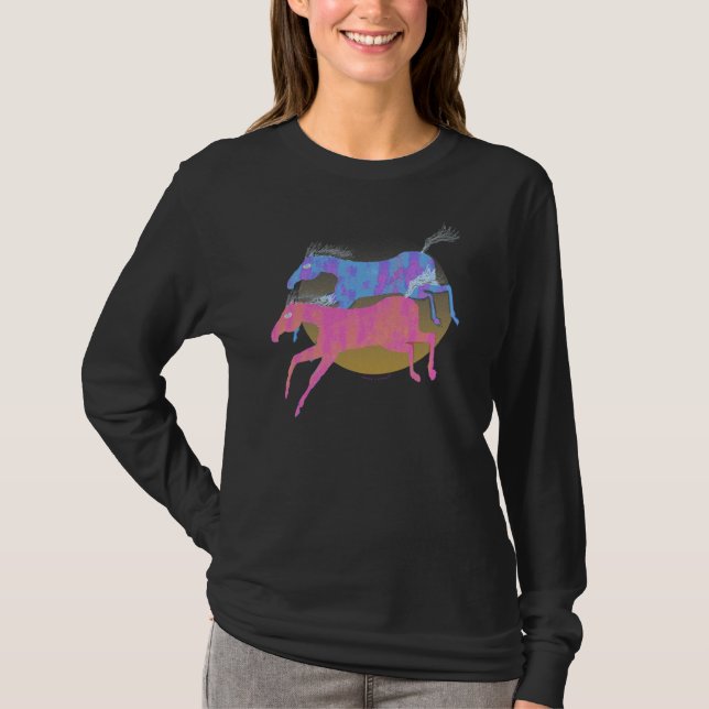 Färgrika hästar av solen tee shirt (Framsida)