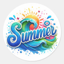 | Färgrika havsvågor Blå glitter Solsken Sommar